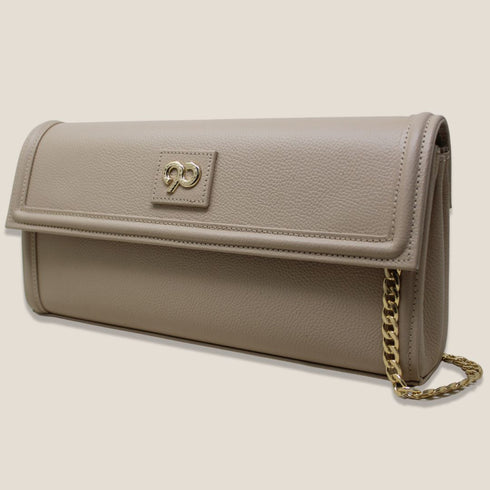 90 Feet Kaya Clutch Bag in Premium Genuine Leather (Beige)